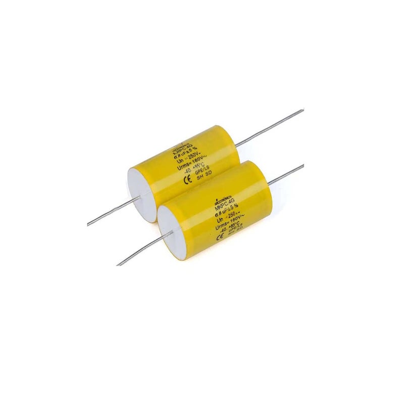 YEGAFE 2pcs 6.8uF 250V Axial Audio Speaker Crossover stepless Film Capacitor 5% Audio Crossover Tweeter Precise Pairing - Image 1